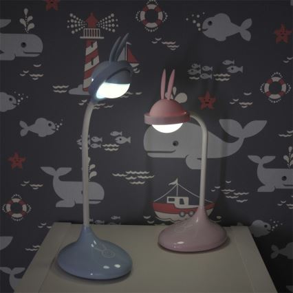 Veioză LED tactilă pentru copii RABBIT LED/0,4W/5V 3000/6500K roz + USB