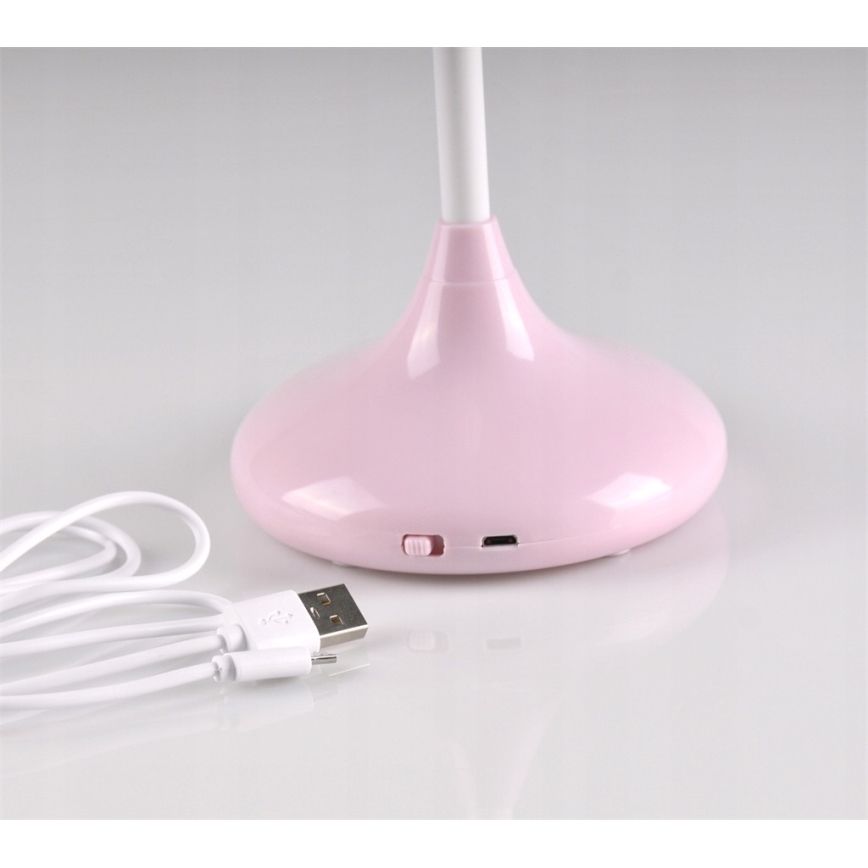 Veioză LED tactilă pentru copii RABBIT LED/0,4W/5V 3000/6500K roz + USB