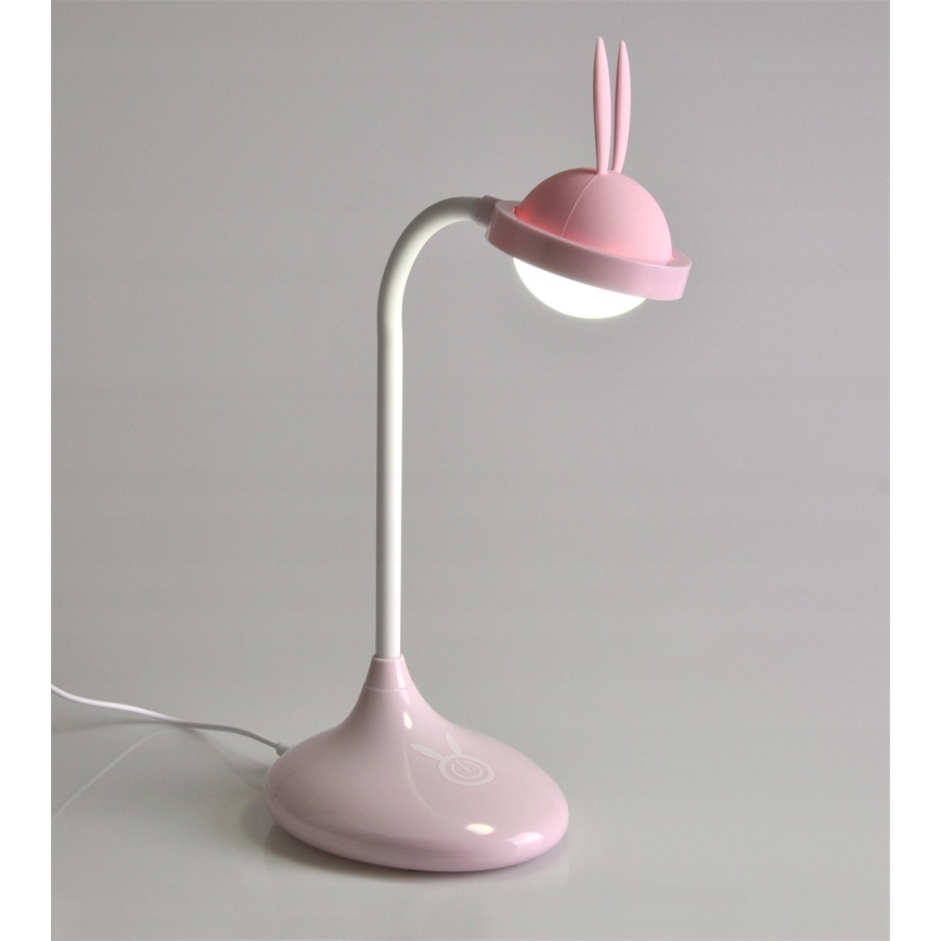 Veioză LED tactilă pentru copii RABBIT LED/0,4W/5V 3000/6500K roz + USB