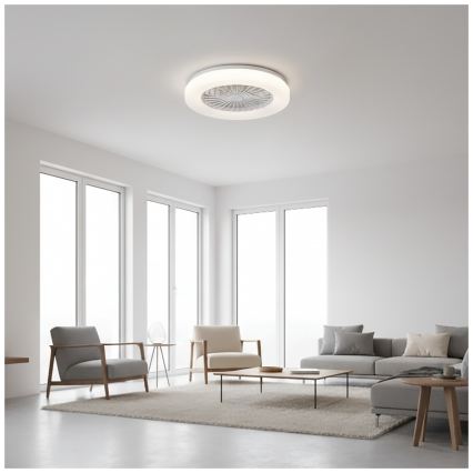 Plafonieră LED dimabilă cu ventilator VENTELUX LED/24W/230V 3000/4000/6500K Ø 45 cm albă + telecomandă