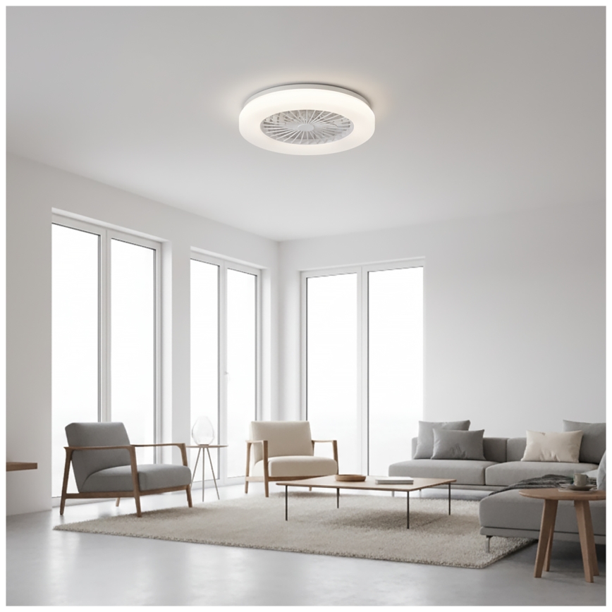 Plafonieră LED dimabilă cu ventilator VENTELUX LED/24W/230V 3000/4000/6500K Ø 45 cm albă + telecomandă