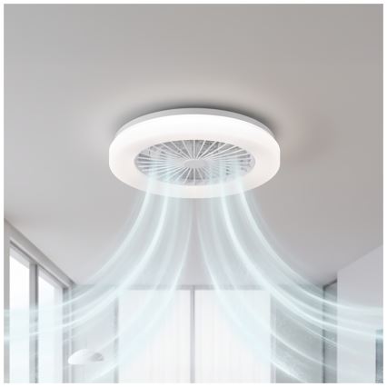 Plafonieră LED dimabilă cu ventilator VENTELUX LED/24W/230V 3000/4000/6500K Ø 45 cm albă + telecomandă