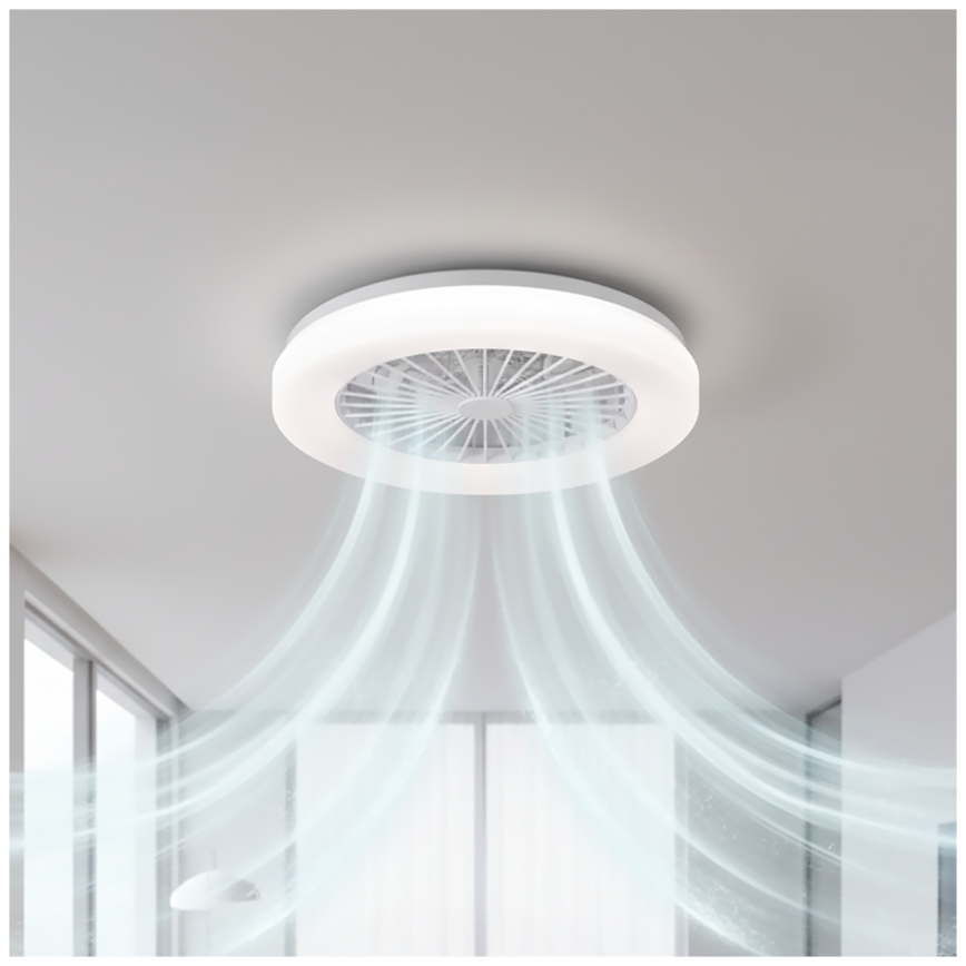 Plafonieră LED dimabilă cu ventilator VENTELUX LED/24W/230V 3000/4000/6500K Ø 45 cm albă + telecomandă