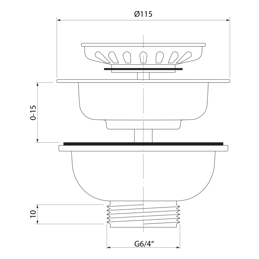 Ventil de chiuvetă Bruckner oțel inoxidabil