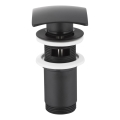 Ventil de lavoar cu preaplin KFA Armatura 660-454-81 CLICK-CLACK 7x7 cm alamă/negru mat