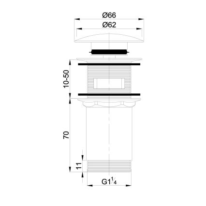 Ventil de lavoar OMNIRES A706CR CLICK-CLACK d. 6,6 cm crom lucios