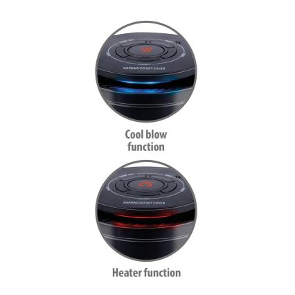 Ventilator cu element de încălzire 600/1200W/230V negru