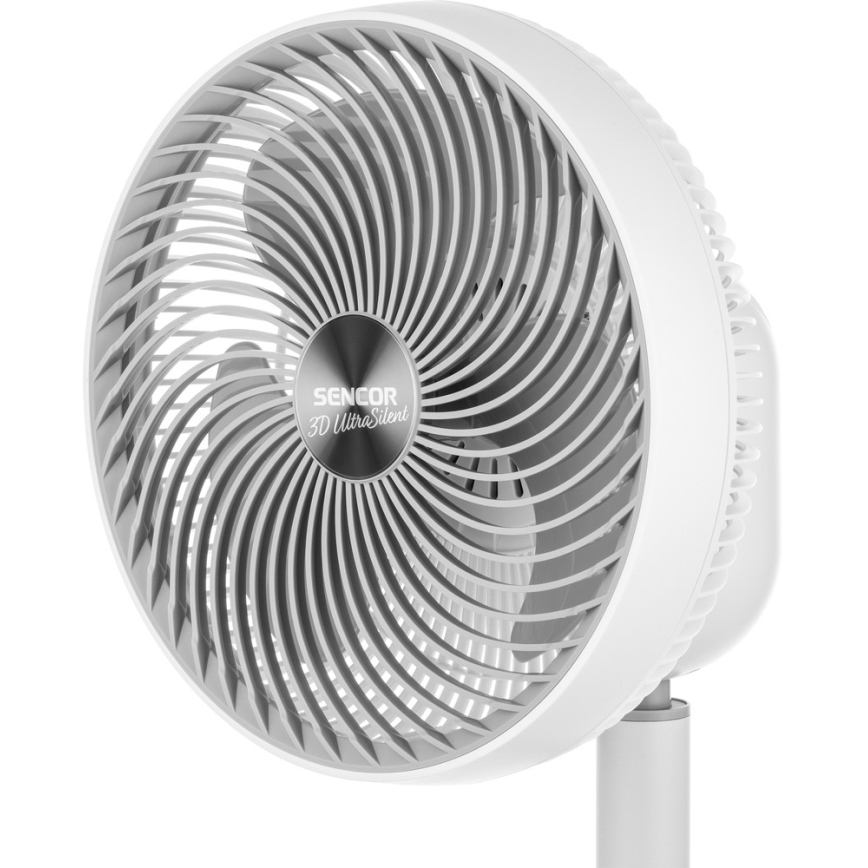 Ventilator cu picior 3D UltraSilent 26W/230V alb Sencor + telecomandă