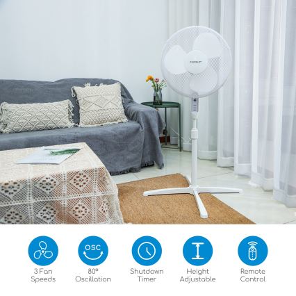Ventilator cu picior Aigostar 40W/230V 120 cm alb