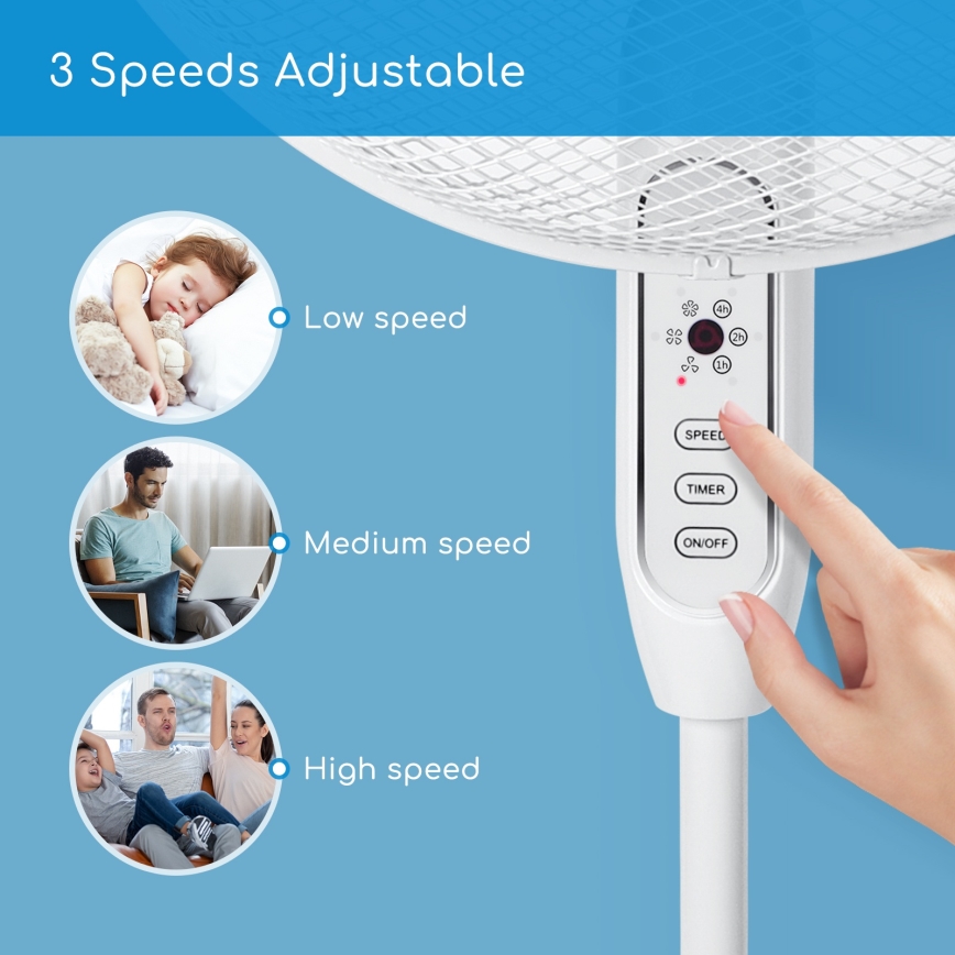 Ventilator cu picior Aigostar 40W/230V 120 cm alb