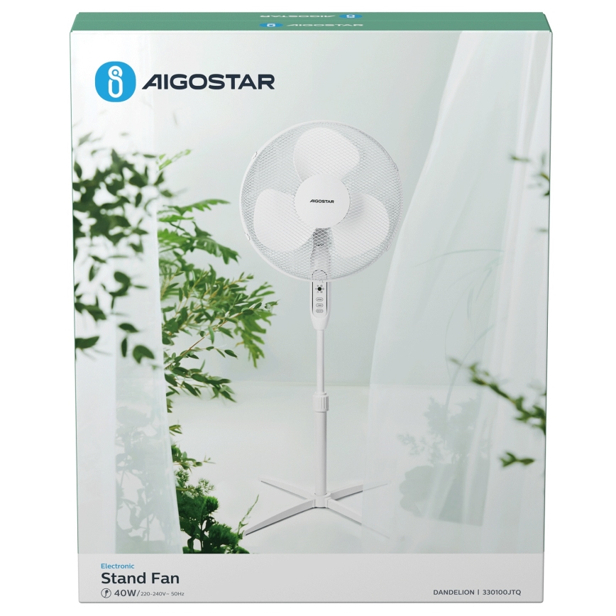 Ventilator cu picior Aigostar 40W/230V 120 cm alb