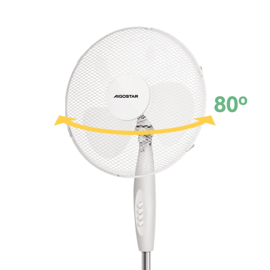 Ventilator cu picior Aigostar 45W/230V 125 cm alb
