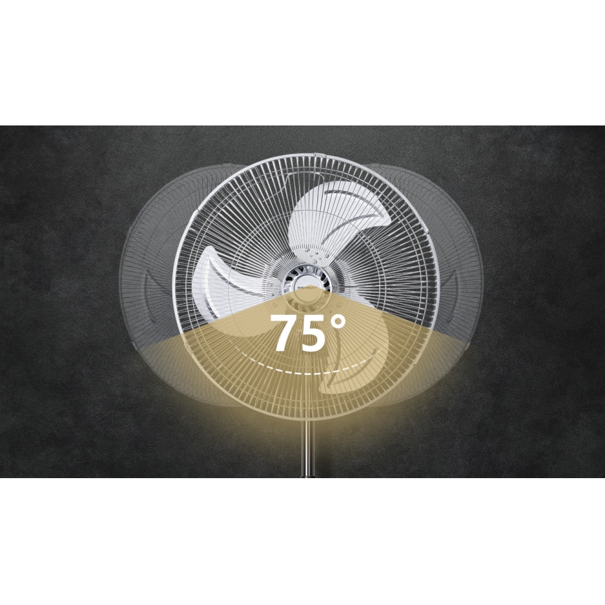 Ventilator cu picior Aigostar 50W/230V crom/negru