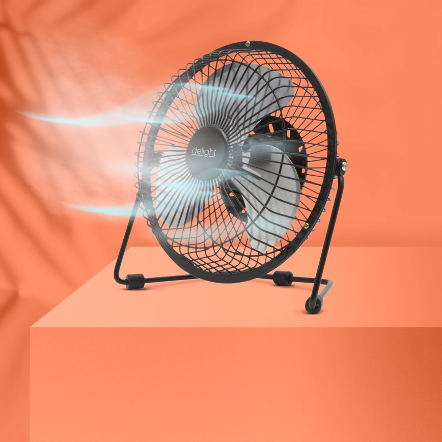 Ventilator de birou 1,75W/5V USB Ø 18 cm negru