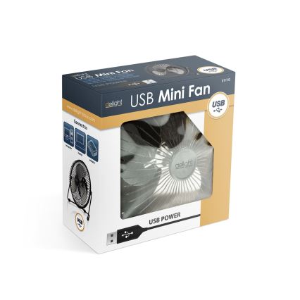Ventilator de birou 1,75W/5V USB Ø 18 cm negru