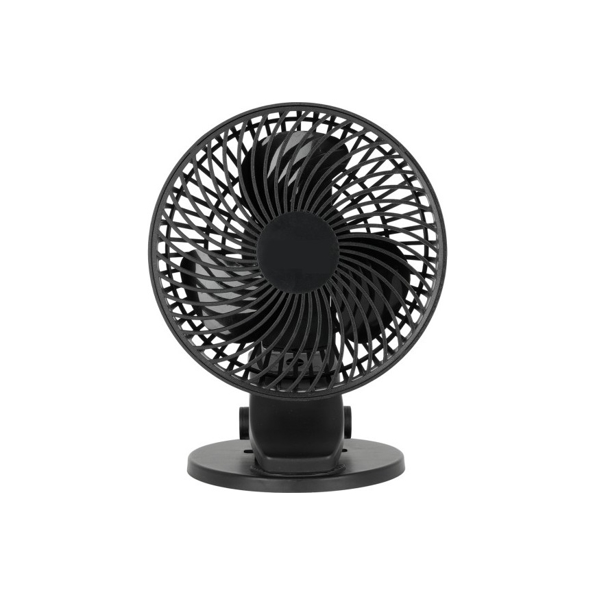 Ventilator de birou reîncărcabil cu clemă VIENTO 6W/5V 2000 mAh negru