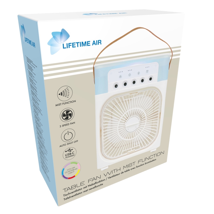 Ventilator de birou LED RGB cu efect de ceață 10W/5V