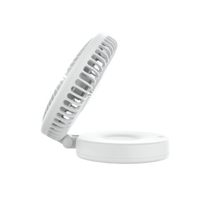 Ventilator de birou reîncărcabil, 10 W/5 V, 2400 mAh, alb