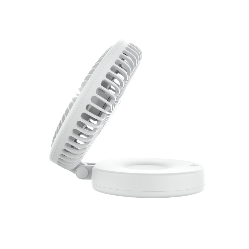Ventilator de birou reîncărcabil, 10 W/5 V, 2400 mAh, alb