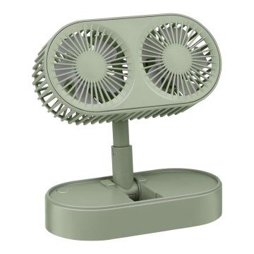 Ventilator de birou reîncărcabil 3,7V 1200 mAh verde