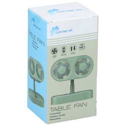 Ventilator de birou reîncărcabil 3,7V 1200 mAh verde