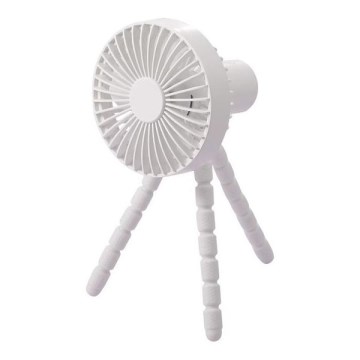 Ventilator de birou reîncărcabil, 3 W / 5 V, 1800 mAh, alb