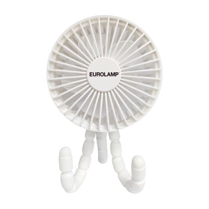 Ventilator de birou reîncărcabil 3W/5V, 1800 mAh, alb