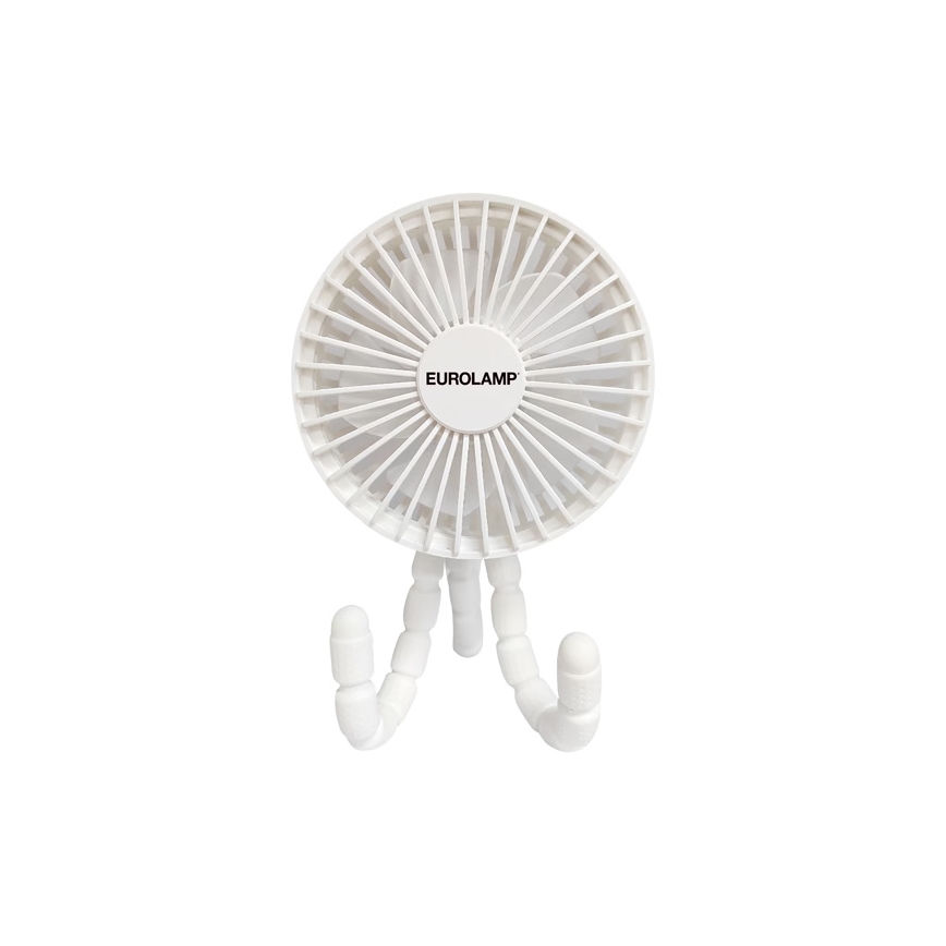 Ventilator de birou reîncărcabil 3W/5V, 1800 mAh, alb