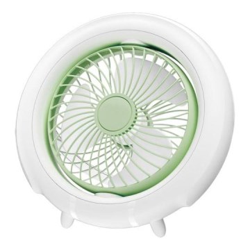 Ventilator de birou reîncărcabil 4W/5V 1200 mAh alb