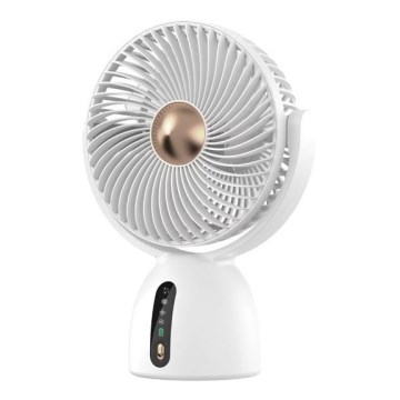 Ventilator de birou reîncărcabil 5W/5V 1200 mAh alb