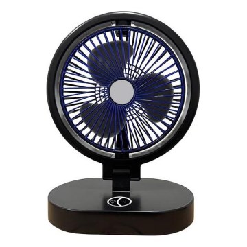 Ventilator de birou reîncărcabil 5W/5V, 1200 mAh, negru