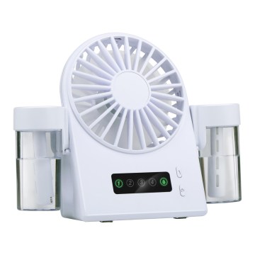 Ventilator de birou reîncărcabil cu efect de ceață, 3,7 V, 1200 mAh