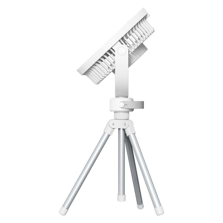 Ventilator de birou reîncărcabil cu iluminare LED 8W/3,7V 2400 mAh alb