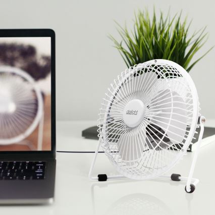 Ventilator de birou USB 1,75 W/5 V, diametru 18 cm, alb