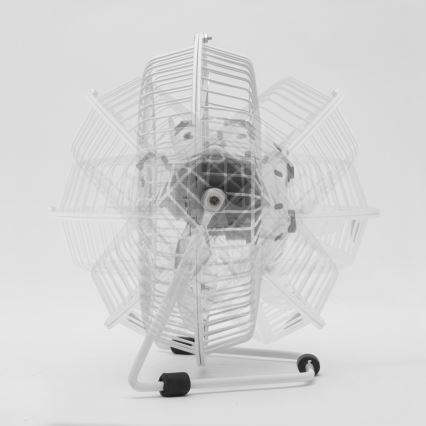 Ventilator de birou USB 1,75 W/5 V, diametru 18 cm, alb