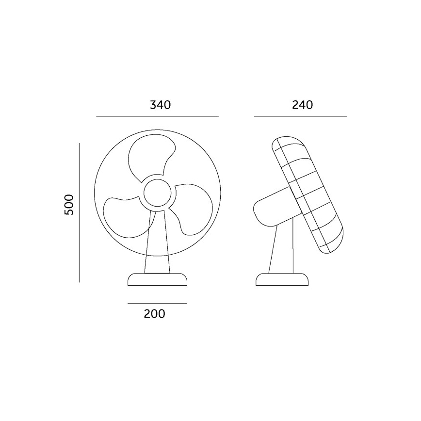 Ventilator de birou VIENTO 40W/230V, negru
