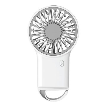 Ventilator de buzunar reîncărcabil 3W/5V 300 mAh, alb