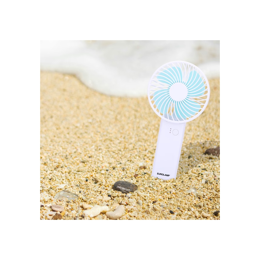Ventilator de buzunar reîncărcabil 4W/5V 1200 mAh alb/albastru
