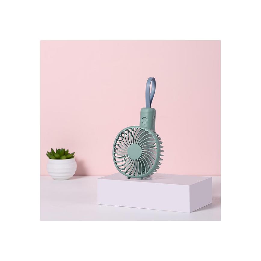 Ventilator de buzunar reîncărcabil 5W/5V, 1200 mAh, kaki
