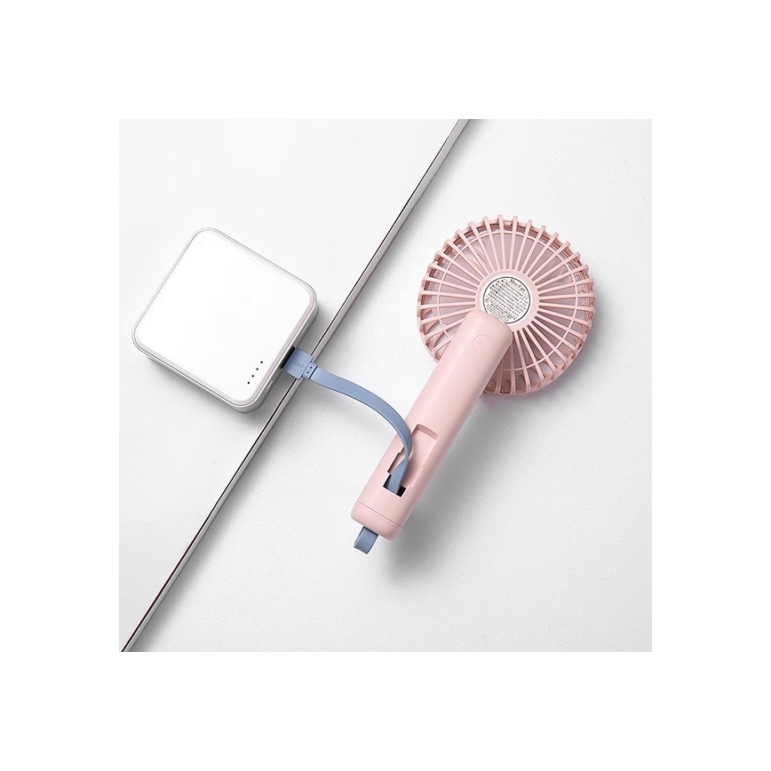 Ventilator de buzunar reîncărcabil 5W/5V 1200 mAh roz