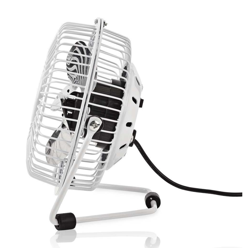 Ventilator de masă 3W/USB 10 cm alb