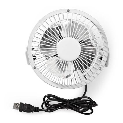 Ventilator de masă 3W/USB 10 cm alb