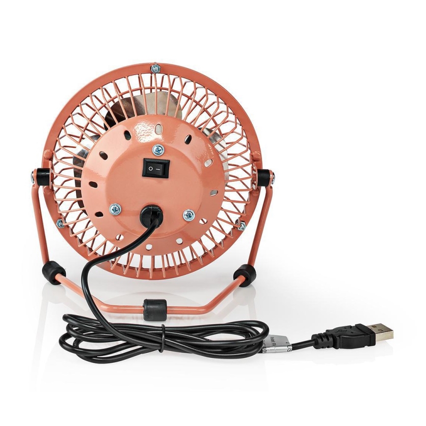 Ventilator de masă 3W/USB 10 cm auriu roz