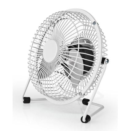 Ventilator de masă 3W/USB 15 cm alb