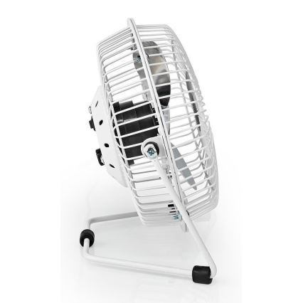 Ventilator de masă 3W/USB 15 cm alb