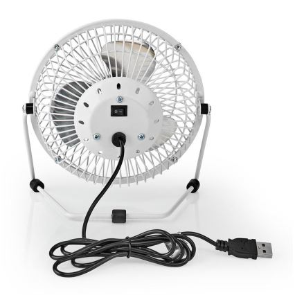 Ventilator de masă 3W/USB 15 cm alb