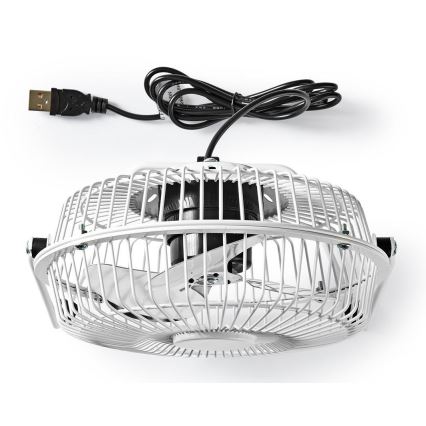 Ventilator de masă 3W/USB 15 cm alb