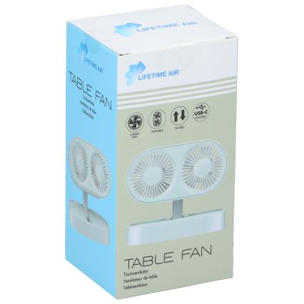Ventilator de masă reîncărcabil 3,7 V 1200 mAh, alb
