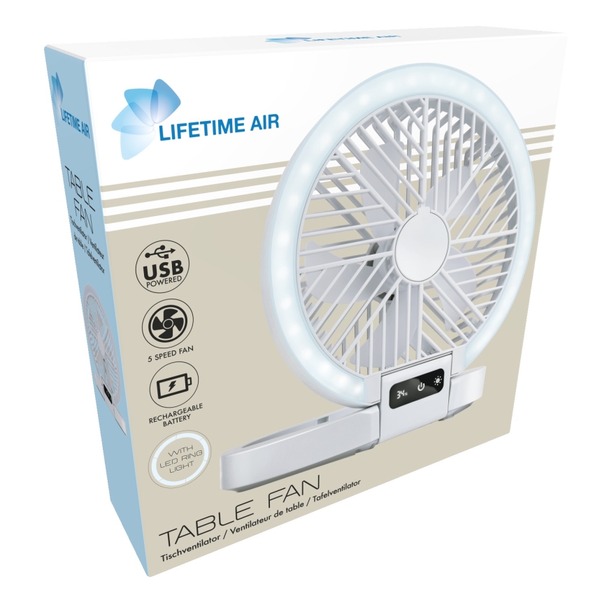 Ventilator de masă reîncărcabil cu LED 3,7V 1200 mAh