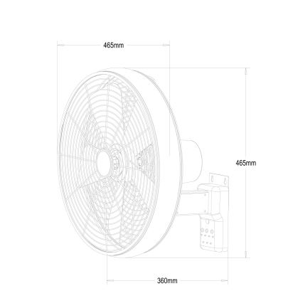 Ventilator de perete Lucci air 213125 BREEZE 55W/230V negru/maro + telecomandă